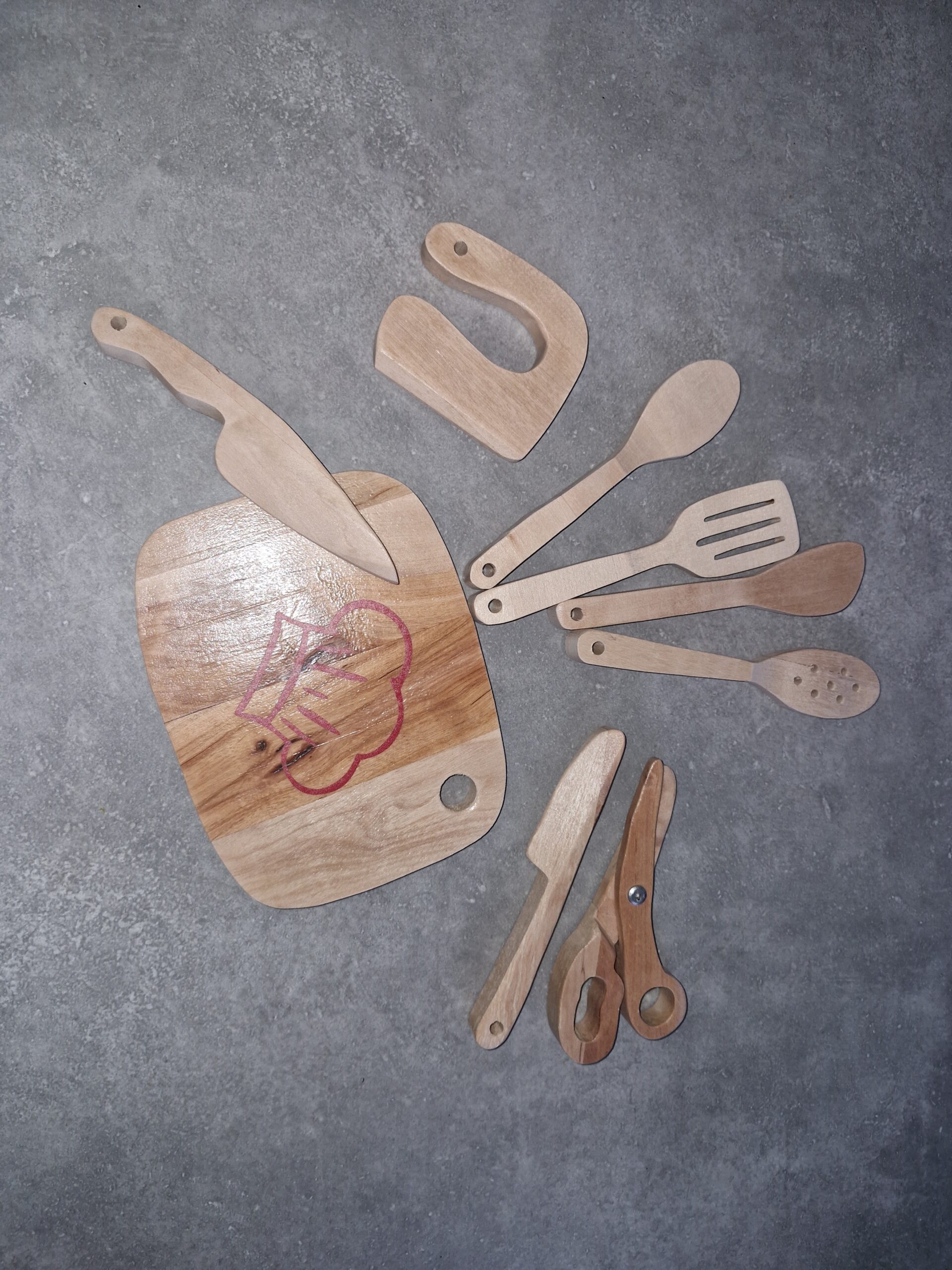 Set de cuisine en bois pour enfant – 9 pièces – Image 3