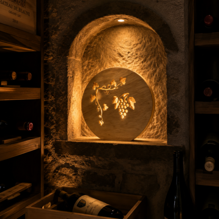 Décoration murale lumineuse Vigne – Bois & LED