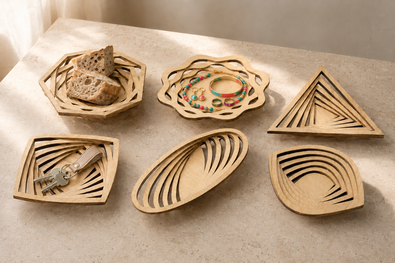 Mini-corbeille en chêne – 6 formes au choix