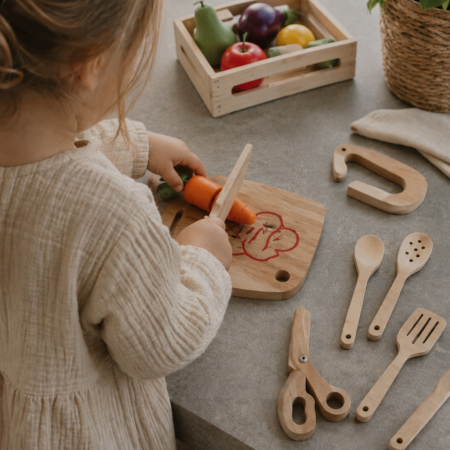 Set de cuisine en bois pour enfant – 9 pièces