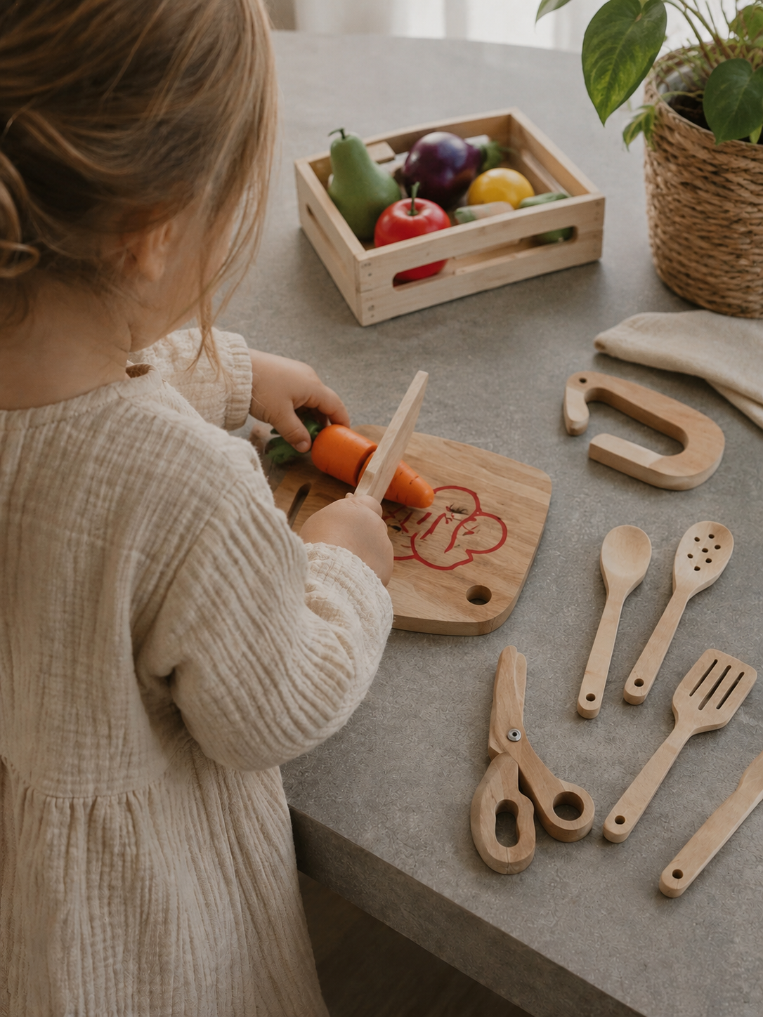 Set de cuisine en bois pour enfant – 9 pièces