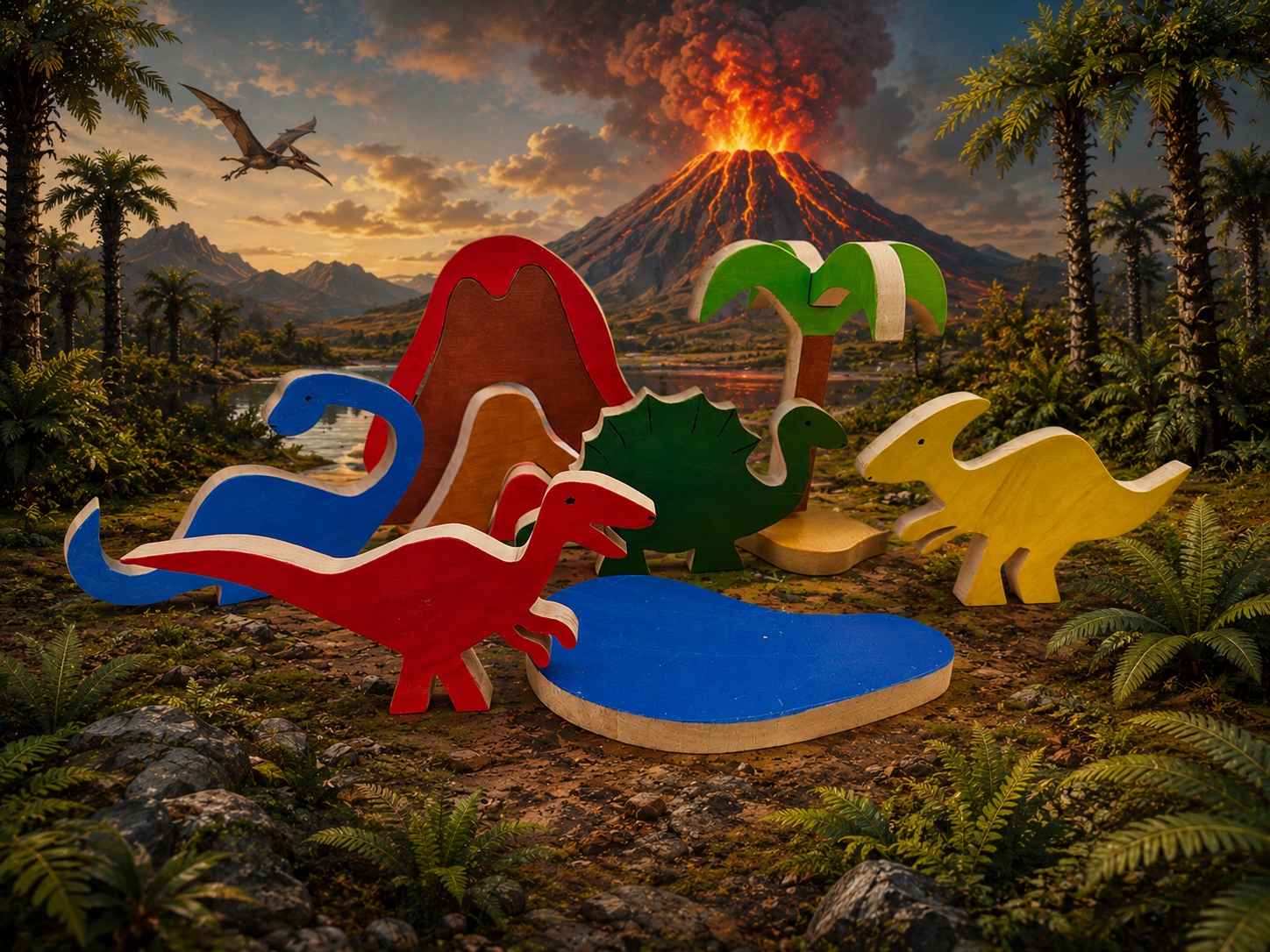 Coffret dinosaures en bois – Univers préhistorique à construire – Image 5
