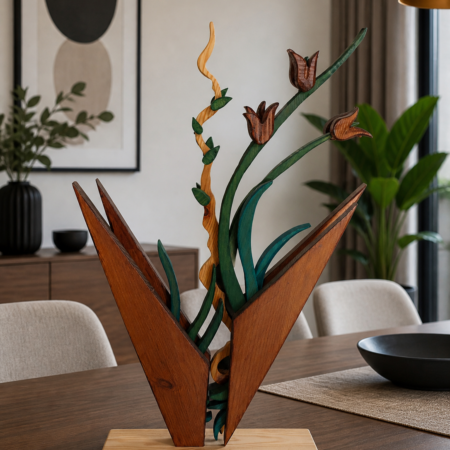 Vase éternel - – Structure décorative artisanale en bois