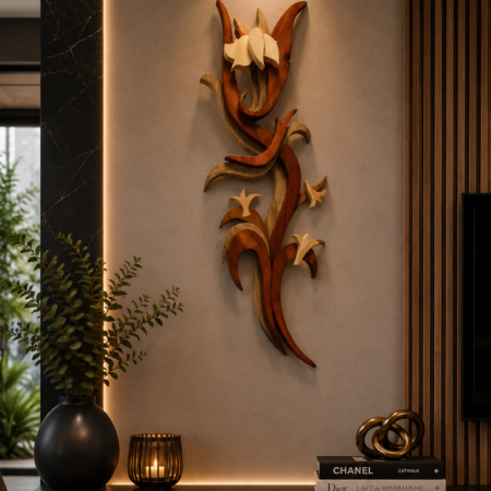 🌿 Fleur de lys en bois – Décoration murale artisanale haut de gamme