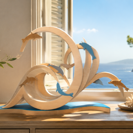 L’océan à portée de main – Structure décorative artisanale en bois