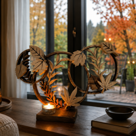 La ronde des feuilles – Structure décorative artisanale en bois massif
