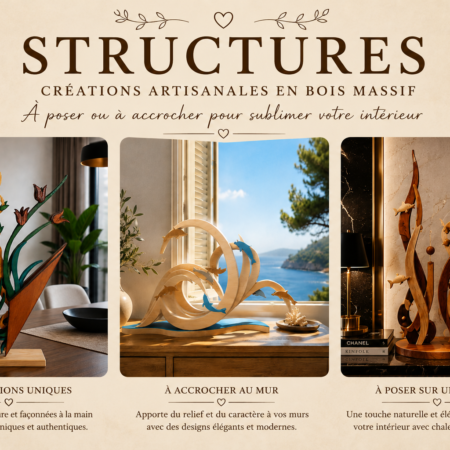 Structures décoratives en bois massif