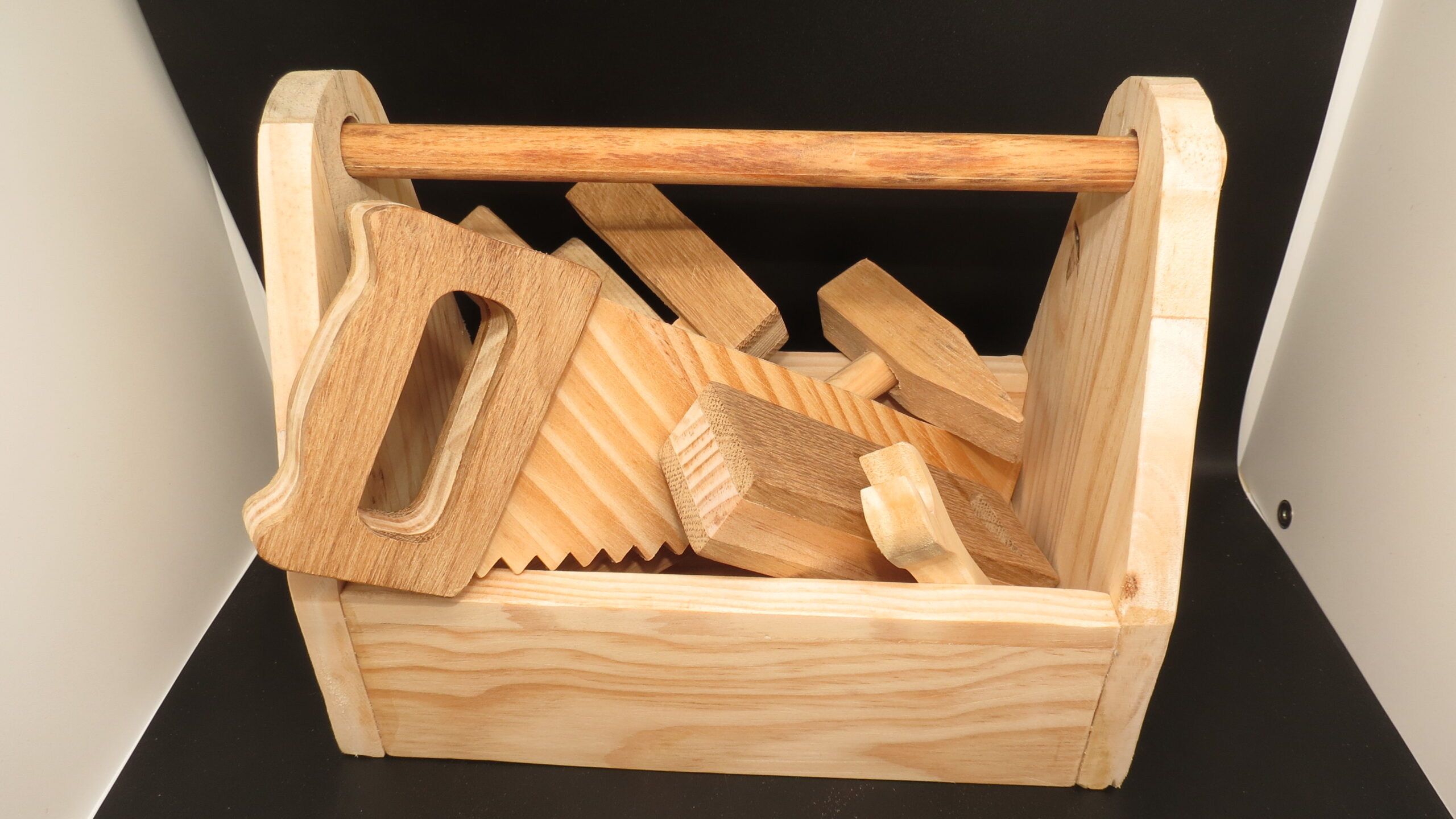 Boîte à outils en bois pour enfant – 7 outils + caisse de transport – Image 11